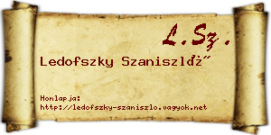 Ledofszky Szaniszló névjegykártya